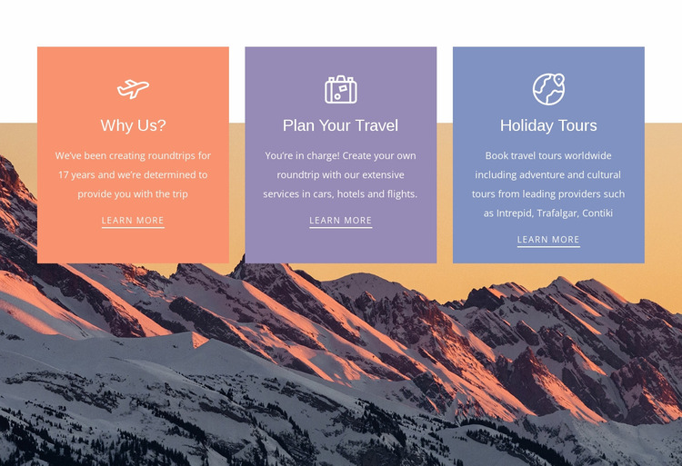 The benefits of traveling Website Mockup