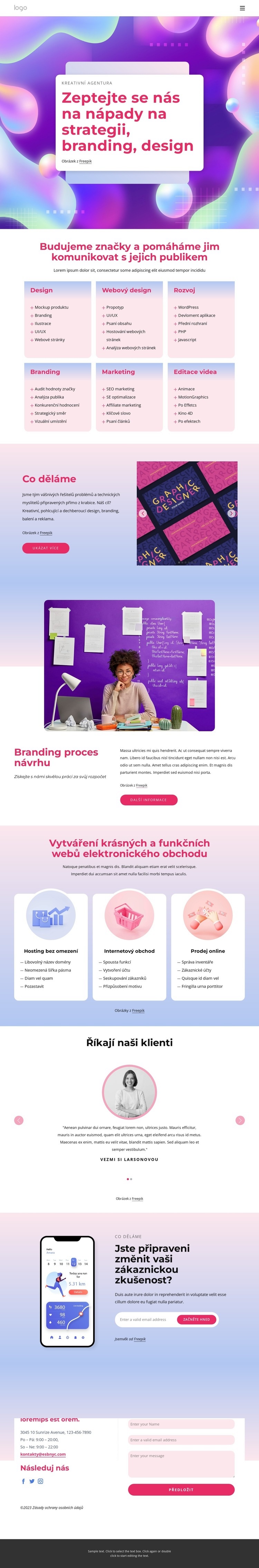 Branding, strategie a multidisciplinární designové studio Šablona CSS