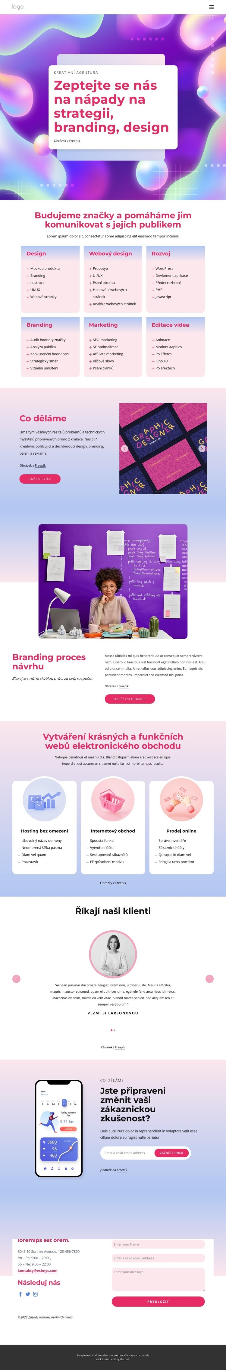 Branding, strategie a multidisciplinární designové studio Šablona HTML