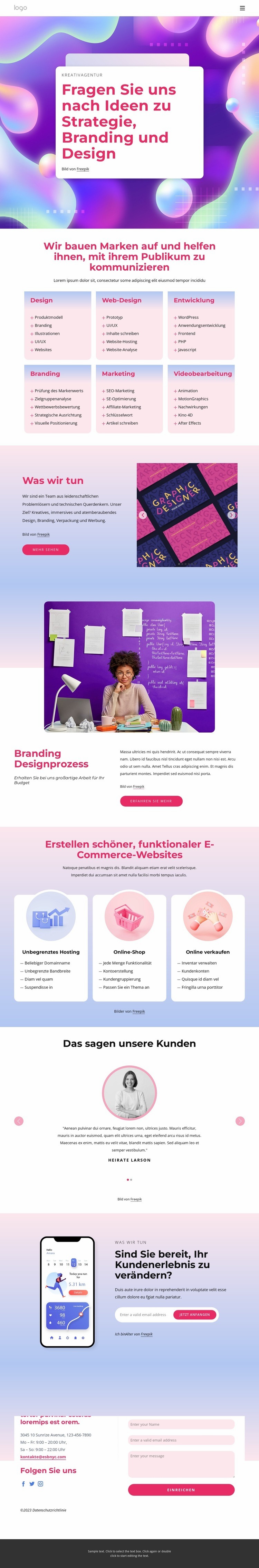 Branding-, Strategie- und multidisziplinäres Designstudio Website Builder-Vorlagen