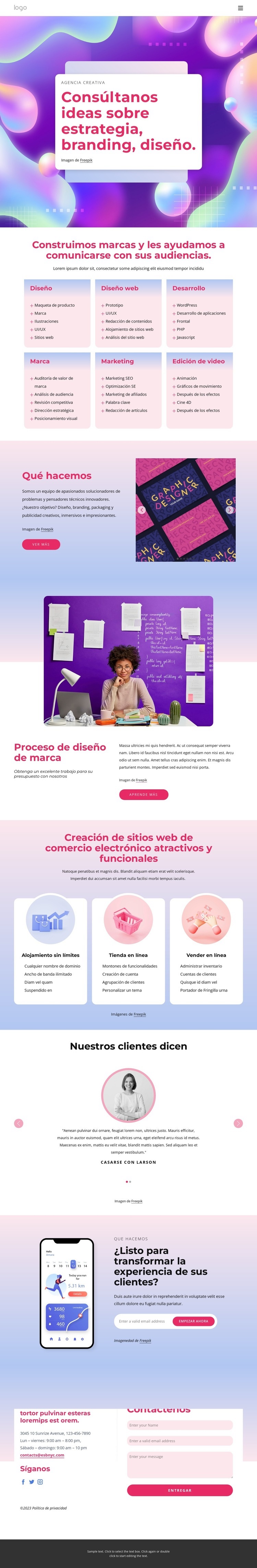 Estudio de branding, estrategia y diseño multidisciplinar Creador de sitios web HTML