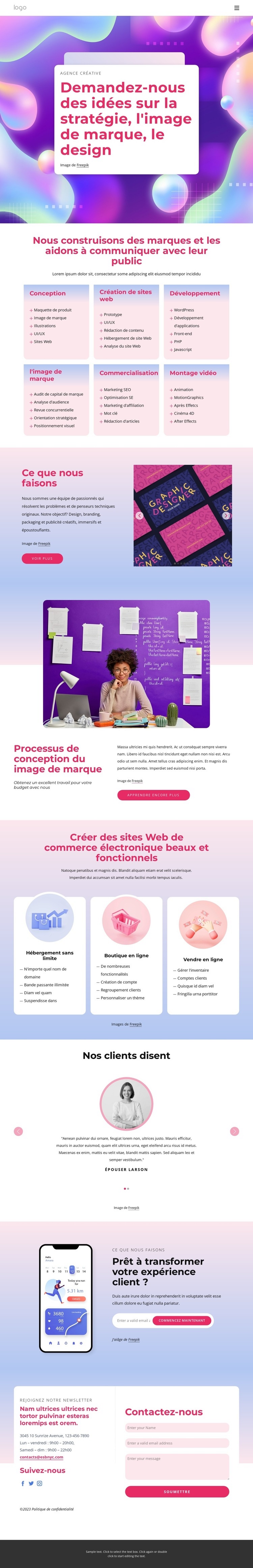 Studio de branding, stratégie et design multidisciplinaire Modèles de constructeur de sites Web