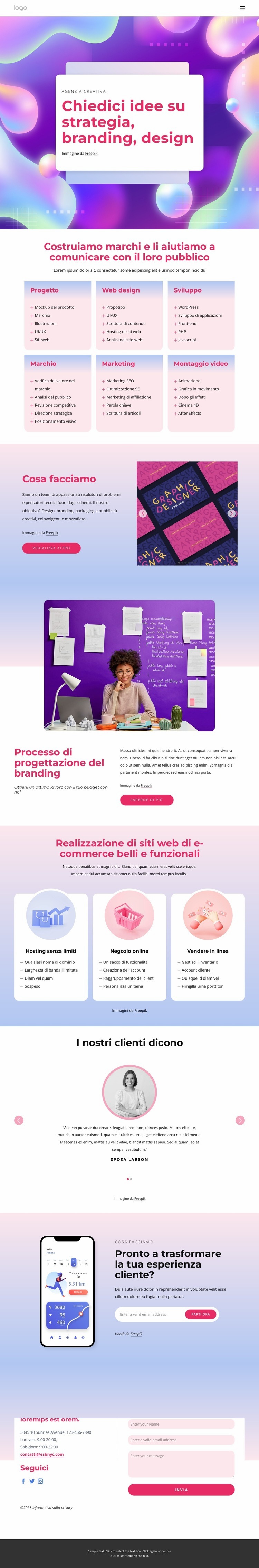 Studio di branding, strategia e design multidisciplinare Mockup del sito web