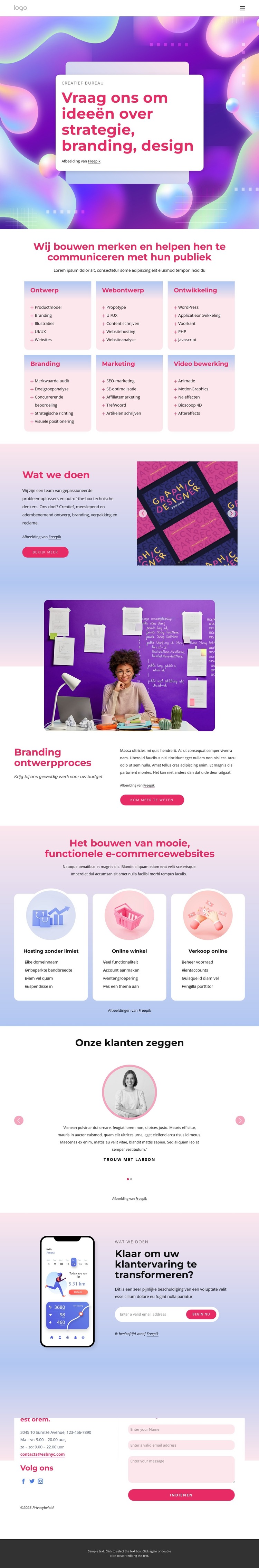 Branding, strategie en multidisciplinaire ontwerpstudio HTML-sjabloon