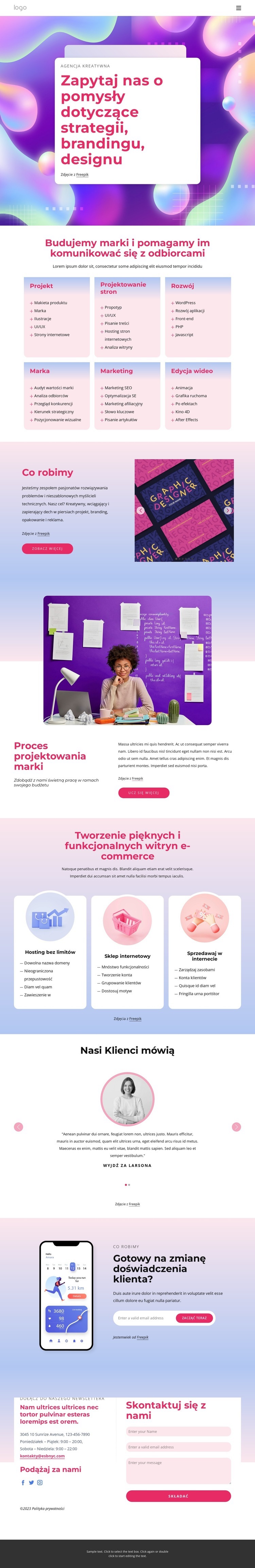 Studio brandingu, strategii i multidyscyplinarnego projektowania Kreator witryn internetowych HTML