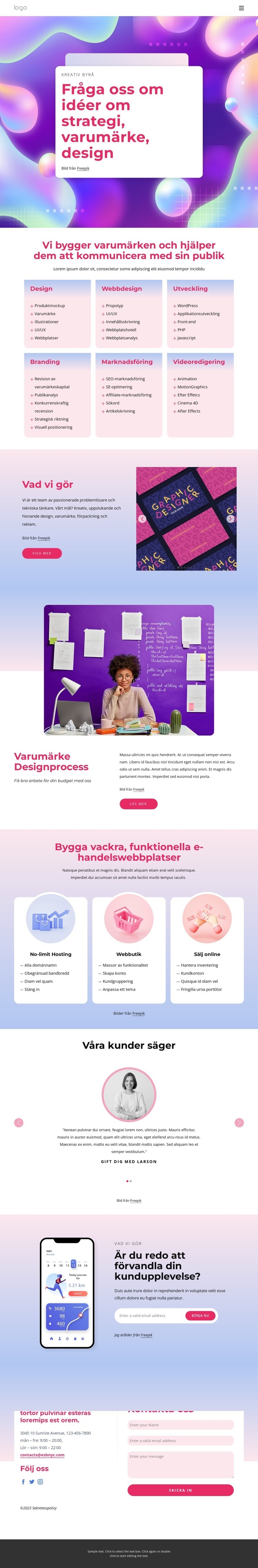 Branding, strategi och multidisciplinär designstudio CSS -mall