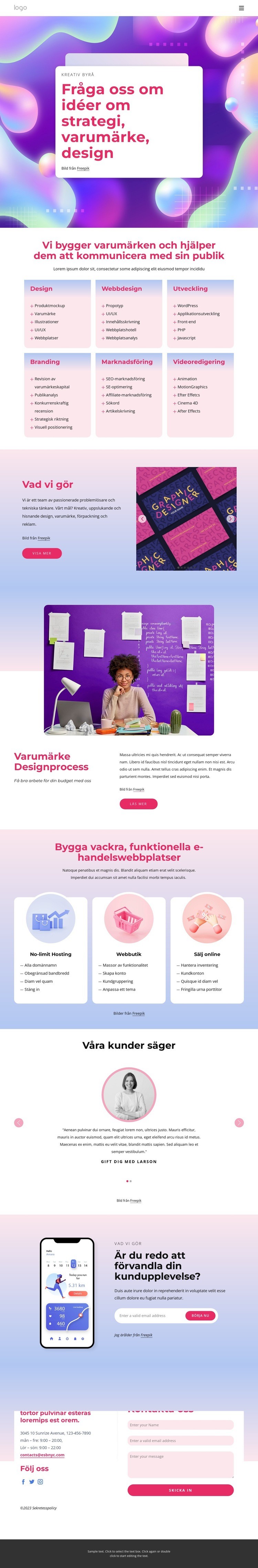 Branding, strategi och multidisciplinär designstudio HTML-mall