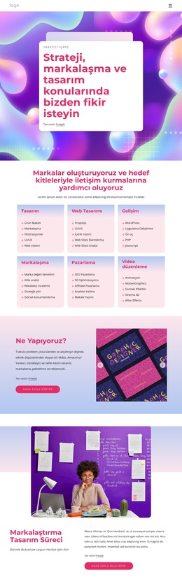 Markalaşma, Strateji Ve Multidisipliner Tasarım Stüdyosu - Özel WordPress Teması