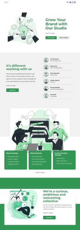 Grow Your Brand With Our Studio - Page Template