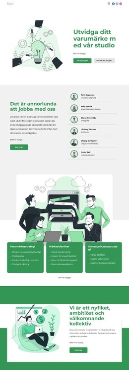 Växa Ditt Varumärke Med Vår Studio Ensidig Webbplats