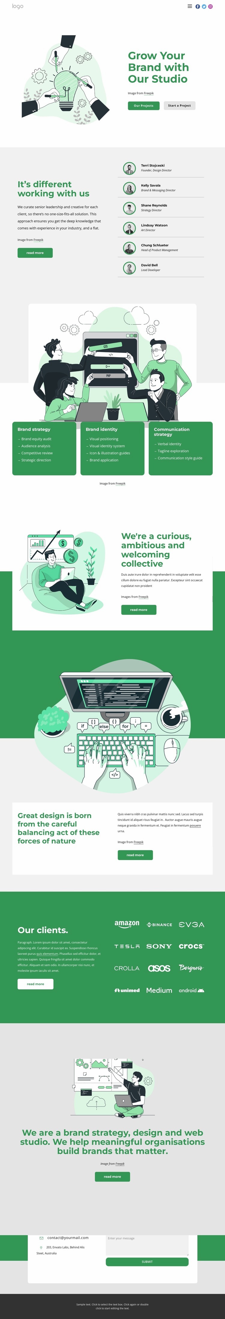Grow your brand with our studio Wix Template Alternative