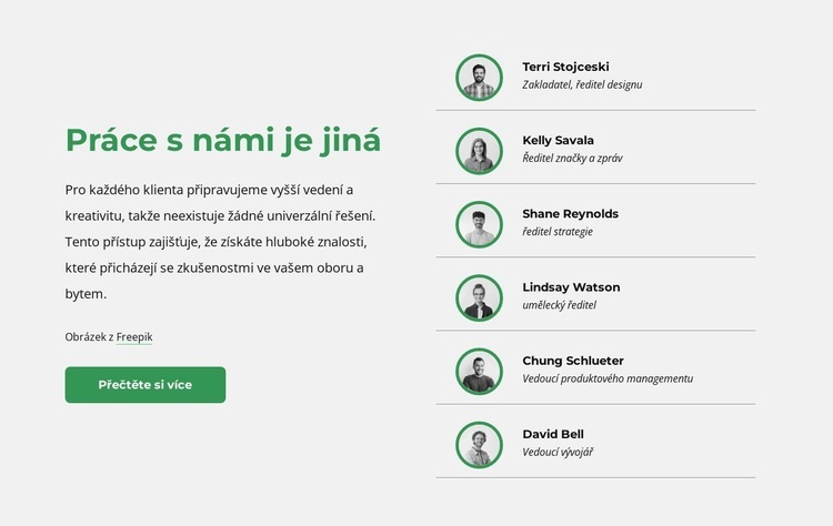 Čas setkat se s naším týmem Šablona HTML