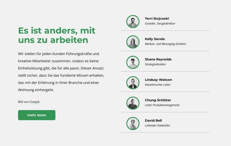 Zeit, unser Team kennenzulernen HTML Website Builder