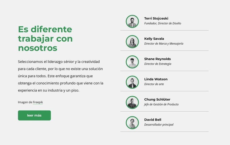 Es hora de conocer a nuestro equipo Diseño de páginas web