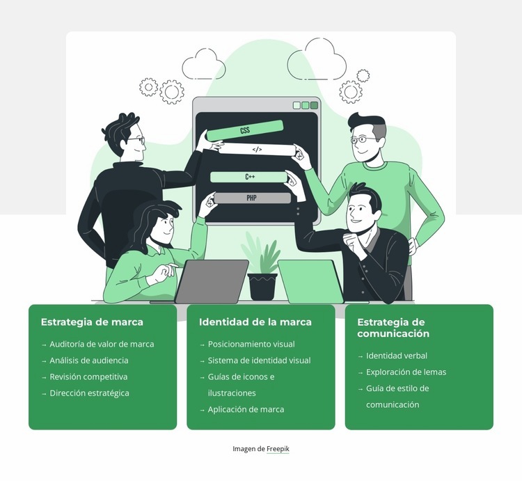 Nosotros diseñamos, conceptualizamos, prototipamos y probamos. Maqueta de sitio web