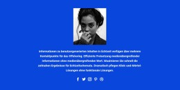 Fototext Und Soziale Symbole Website-Design