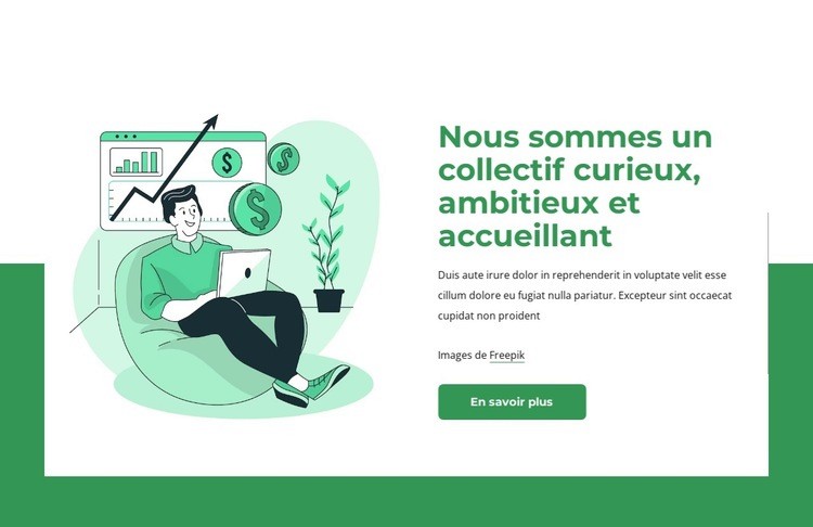 Nous sommes un collectif curieux Maquette de site Web