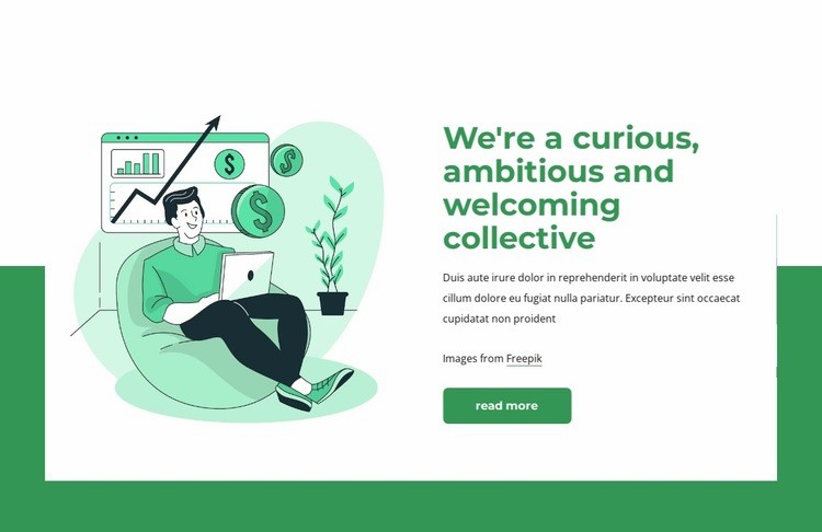 We are curious collective Homepage Design