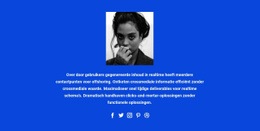 Fototekst En Sociale Pictogrammen Eenvoudige HTML CSS-Sjabloon