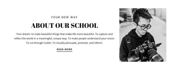 School of photographers One Page Template
