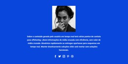 Texto Fotográfico E Ícones Sociais - Design Do Site