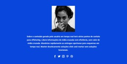 Texto Fotográfico E Ícones Sociais - Download De Modelo HTML