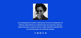 Fototext Och Sociala Ikoner Enkel HTML CSS-Mall