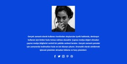 Fotoğraf Metni Ve Sosyal Simgeler Basit HTML CSS Şablonu