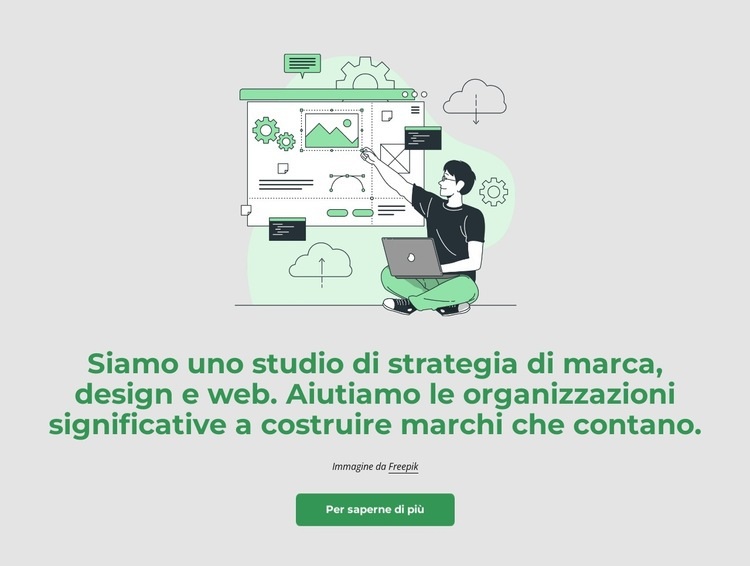 Siamo uno studio di strategia di marca Costruttore di siti web HTML