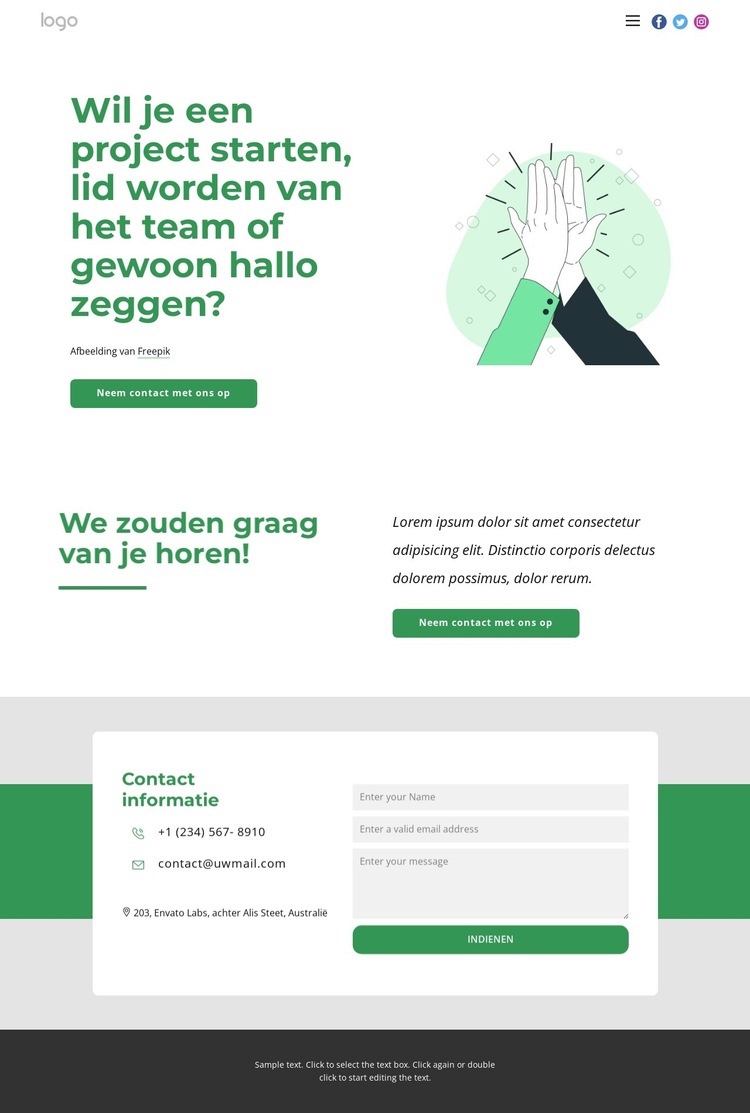 Wij werken met ongelooflijke klanten Website Builder-sjablonen