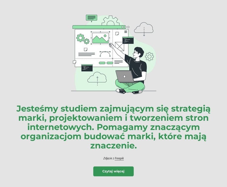 Jesteśmy studiem strategii marki Makieta strony internetowej