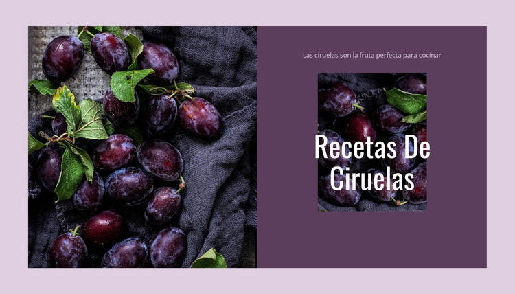 Recetas de ciruelas Plantilla Joomla