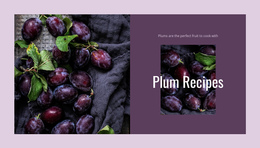 Plum Recipes One Page Template