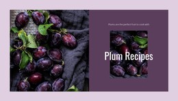 Plum Recipes - HTML Website Layout