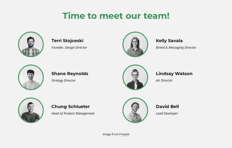 Time to meet our creative team CSS Template
