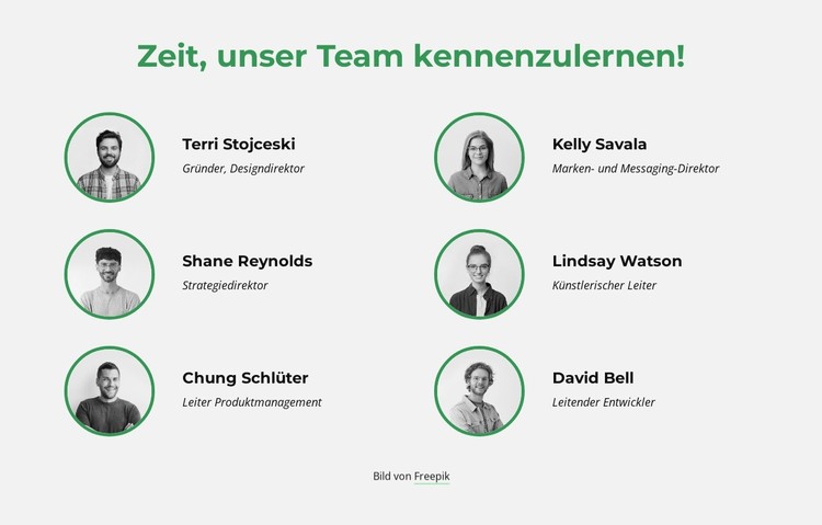 Zeit, unser Kreativteam kennenzulernen CSS-Vorlage