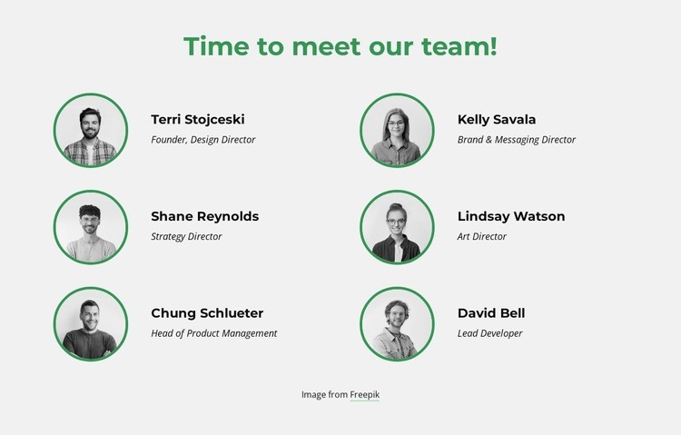 Time to meet our creative team Elementor Template Alternative