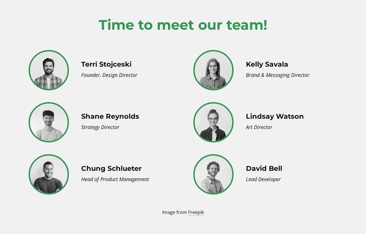 Time to meet our creative team Homepage Design