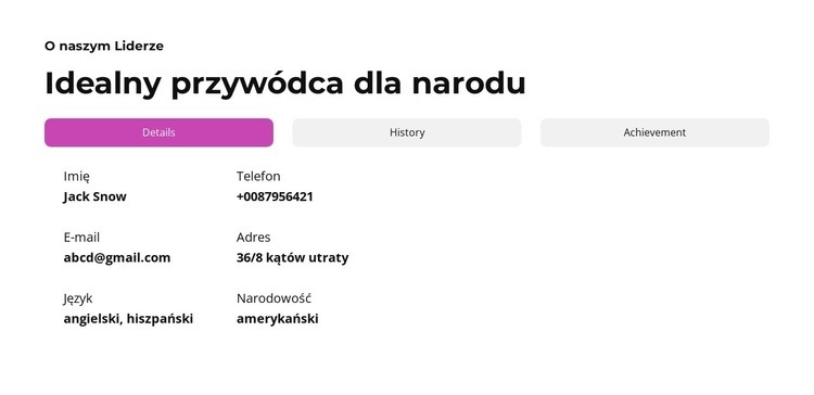 Rozwój ekonomiczny Makieta strony internetowej