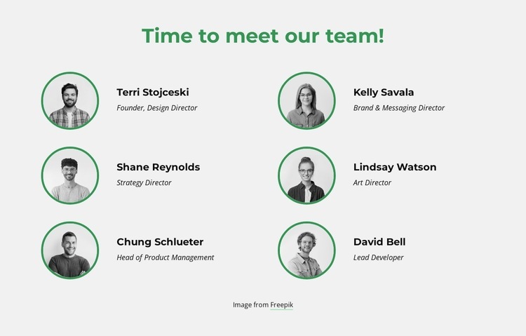 Time to meet our creative team Squarespace Template Alternative