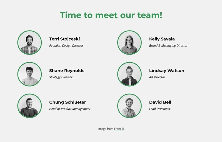 Time to meet our creative team Wix Template Alternative