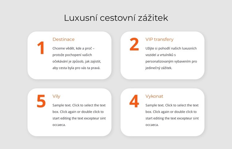 Luxusní cestovatelský zážitek Šablona webové stránky