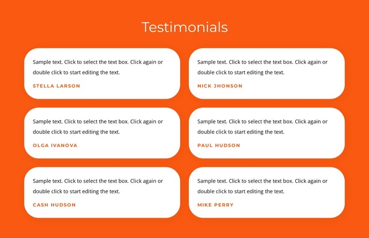 Testimonials with texts CSS Template