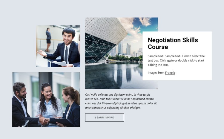 Negotiation skills courses CSS Template