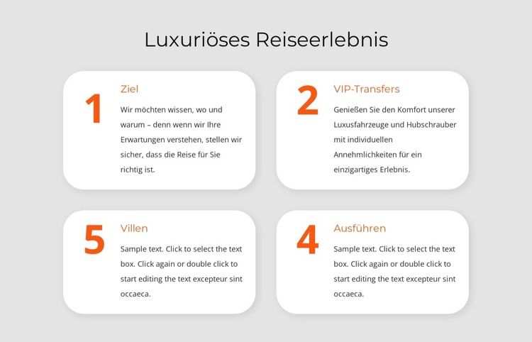 Luxuriöses Reiseerlebnis HTML-Vorlage