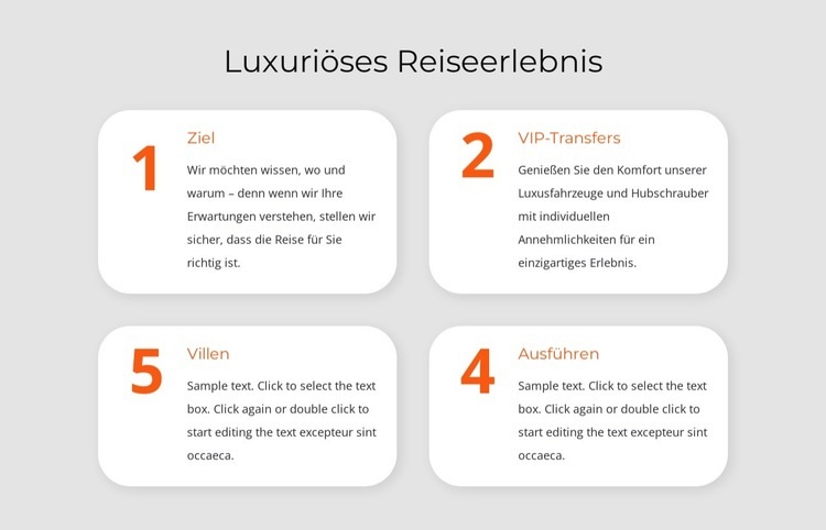 Luxuriöses Reiseerlebnis HTML5-Vorlage