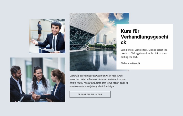 Kurs für Verhandlungsgeschick Website Builder-Vorlagen