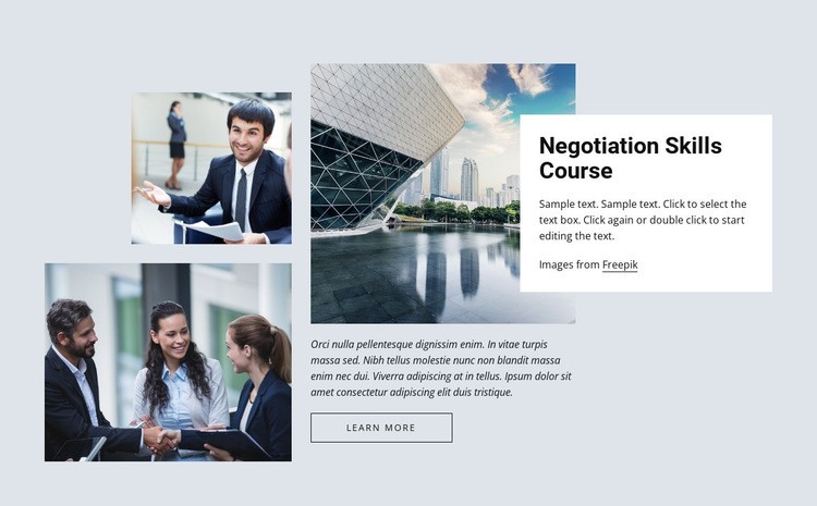 Negotiation skills courses Elementor Template Alternative