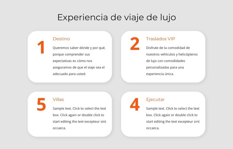 Experiencia de viaje de lujo Plantillas de creación de sitios web