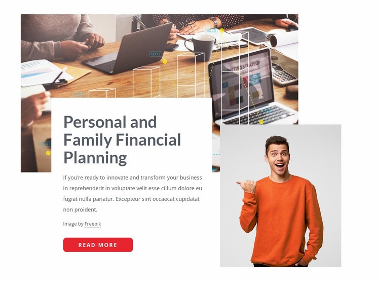 Family finance planning Homepage Design